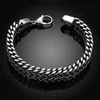 316L Stainless Steel Men Bracelet Double Layer Wristbands Bangle Trendy Jewelry Boys Punk Hip Hop Pulseras Promotion 21cm*12mm