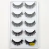 3D Mink False Wimpers 5 Paren Natuurlijke verlenging Lange Kruis Dikke Mink Washes Handmade Eye Washes K01