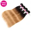 SOLO OGGI Fasci di tessuto biondo brasiliano per capelli lisci Fasci di capelli umani Ombre Two Tone 1b 27 Non Remy Puoi acquistare 3 o 42358315