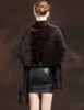 Moda real mink fur cachecóis / wraps / cape mulheres / marrom escuro / preto / vinho tinto