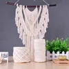 Hållbar 4mmx100m handgjorda dekorationer naturliga beige vit macrame bomull vridna sladd rep diy hem textil tillbehör hantverk