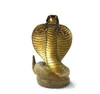 Tribal Nice Bronze Snake Cobra Figure Statue 6 "High Wide Garden Decoration Bronze