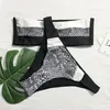 Sommar push up Ny stil Kvinnors Bikini Set Sexig Crop Top Badkläder Vit Thong Badkläder Gitter Utskrift Baddräkt