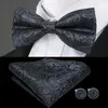 Snabb leverans Mens Bow Tie Black Paisley se på 25 stilar Jacquard Woven Silk Bow Tie Partihandel Bröllopsklänning Affär Gratis Frakt LH-0718