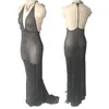 Women's Style Taste Underwear Black Flicker Net Yarn Perspective Longuette Low Chest Sexy Camisole Pamas 0947 A928