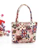 Angleterre style toile fourre-tout floral sac à fermeture éclair hibou imprimé femmes voyage en plein air maquillage porte-monnaie sacs d'argent sac de rangement de plage sac à main