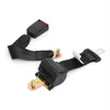 1 Set 2 Point Retractable Auto Car Safety Seat Belt Buckle Universal Adjustable Black