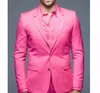 Moda Hot Pink Men Smoking da sposa Smoking da sposo eccellente Notch Risvolto Blazer da uomo a due bottoni Completo da 2 pezzi (giacca + pantaloni + cravatta + cintura) 1371