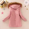 Women's Down & Parkas Wholesale- 2021 Female Women Winter Coat Thickening Cotton Jacket Womens Outwear For Winter1