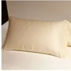 Egyptisk bomullkudde mode Dekorativ Satin Pillowcase Modern Enkel Vit Kudde Skydd Ett par Gratis frakt