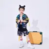 子供女の子男の子ヒップホップコスチュームスパンコールグリッタージャズストリートダンスコスチューム野球服コートコートショーツDL2464