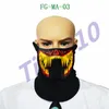 Máscaras de fiesta Impermeable LED Luminoso Intermitente Mascarilla fresca Máscaras de fiesta Iluminar Danza Máscaras de Halloween Decoración de disfraces Cosplay Suministros para fiestas I318