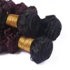 Noir et Bourgogne Ombre Vierge Péruvienne Faisceaux de Cheveux Humains Vague Profonde Ondulée 3 Pcs # 1B / 99J Vin Rouge Ombre Cheveux Humains Tensions Extensions