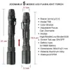 SkywolfEye 8000 Lumen Zoomable T6 LED Flashlight 5 Modie Adjusatbel Focus Torch Lanterna 2x18650 batteria1486901