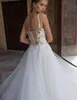 Helena Kolan 2019 Vestidos de Noiva Espaguete Sweetheart Lace Applique vestidos de noiva ilusão vestido de noiva sem encosto com trem destacável