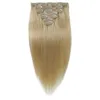 Clip In Human Hair Extensions Machine Made Remy Hair Full Head 7PCS Set Clips In Human Hair Clip In Extension