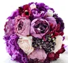 Craft Present Wedding Supplies Bröllop Europa och Amerika Charm Lila Brud Holding Bouquet