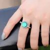 Handmade Girls Gift Finger Mood Ring Small Color Change Mood Stone Rings Antique Silver Jewelry with RS009-035252H