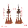3 가지 색상 Bohimian Vintage Ethnic Thread Tassel Drop Earrings for Women Jewelry Design Gift