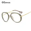 CCspace hommes aviateur lunettes cadre Vintage lunettes métal Temple lunettes de mode optique SU1122379886