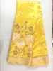 服のための金のスパンコールが付いている新しいファッションレモングリーンコットン生地のアフリカのジョージレースの生地の生地OG1-5