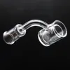 Accessoires Fumeurs 25mm Flat Top 4MM Épaisseur Bas Banger avec Quartz Insert Domeless Nail Male Joint Taille 14mm et 18mm 90 Degrés