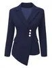 2018 New Spring Summer Asymmetry Long sleeve women jacket business office work wear blazer fashion Elegant button blazer