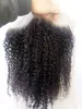 grossist, obearbetad remy brasiliansk jungfru kinky lockig spets fronthår stängning 13 * 4inch mänskliga hårförlängningar naturlig svart 1b färg
