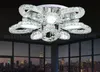 Lámparas de techo de flores elípticas LED circulares de cristal modernas y sencillas Luces de dormitorio de lujo para el hogar Sala de estar Villas Luz de atenuación del hotel