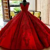 Sparkly Gorgeous Beaded Evening Dresses Sheer Jewel Neck Sleeveless Lace Applique Red Carpet Dress Fluffy Tulle Ball Gowns Evening Dress