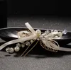 Bridal headwear, Korean hairpin, handmade pearl hair ornament, bow tie, bridal wedding dress accessories