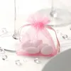 100 sztuk Organza Sznurków Torby Biżuteria Wapny Prezent Wrap Ślub Boże Narodzenie Party Favor Packing Torba 7x9 cm (2.75x3.5 cal) Wielo- kolory