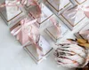 50pcs New Creative Triangular Pyramid Marble style Candy Box Wedding Favors Party Supplies thanks Gift Chocolate Box