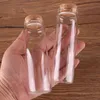 24pcs 37 * 90 * 27mm 90ml Mini Verre Souhaitant Bouteilles Minuscules Bocaux Flacons Avec Cadeau De Mariage Bouchon De Liège