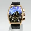 Geneve Tourbillon Leather Automical Mens Watches Skeleton Hollow Day Date Men Designer Watch Gifts Mens Wristwatch Mont250Q