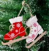 Noël peint pendentif décoratif arbre de Noël patins innovants chaussures de ski pendentif noël maison porte et décorations d'arbre XB1