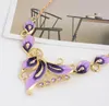 Short style necklace dripping oil color butterfly necklace earrings jewelry independent packaging fashion jewelry WQ295270653