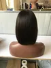 couleur naturelle 2 4 pour les femmes charmantes courtes bob perruques brésiliennes indiennes malaisiennes remy cheveux raides avant de lacet de cheveux humains wigs218C