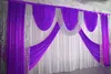 36m Wedding Party Stage Celebration Bakgrund Satin Curtain Drape Piller Tak Bakgrund Vart Dekoration Veil WT0168639486