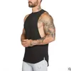 Mens Ärmlös T-shirts Sommar bomull Man Tank Toppar Gym Kläder Bodybuilding Undershirt Golds Fitness TankTops Tees