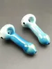 Blue White Colorful Mini Glass Pipe Smoking Pipes Handmade Pretty Pattern Decorative Arts Innovative Design High Temperature Resistance