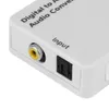 Freeshipping Weißer kompakter digitaler optischer Toslink-Koax-zu-Analog-R/L/RCA-Audiosignal-Konverter-Adapter mit USB-Stromkabel, Glasfaserkabel