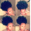 Heißer Verkauf Afro Short Kinky Curly Pferdeschwanz Dutt billiges Haar 120g Echthaar-Pferdeschwanz für schwarze Frauen