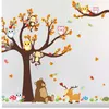 Dessin animé forêt arbre branche animal chouette singe ours d'ours de cerf autocollants pour enfants salles garçons filles enfants chambre décor maison
