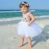 2018 Sommer Kinder Kleidung Baby Mädchen Kleider Kinder Kleidung Mädchen Kostüm Floral Ärmelloses Netz Schleier Prinzessin Kleid Nette Sommerkleid Kleidung