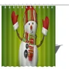 Decorazioni natalizie Tenda da doccia Babbo Natale Pupazzo di neve Tende da doccia impermeabili per bagno stampate in 3D + 12 ganci Regali di Natale decorazione della casa