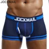 Jockmail ماركة الرجال شبكة الملاكمات داخلية calzoncillos hombre مثلي الجنس النوم cueca الملاكم تنفس المنشعب سراويل القطن سراويل