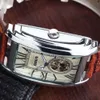 Goer Relogio Masculino Top Brand Luxury Skeleton Watches Men Leather Band прямоугольник Автоматические механические запястья для мужчин D181125276