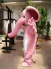 Fotos reales calientes disfraz de mascota elefante rosa tamaño adulto envío gratis