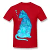 Tessuto di cotone da uomo di alta qualità Swim In A Cat Tee-Shirt Maglietta da uomo girocollo gialla a maniche corte T-shirt stampata 3D di grandi dimensioni